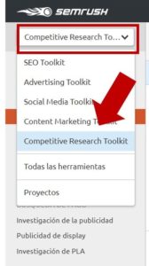 semrush competitive research tool