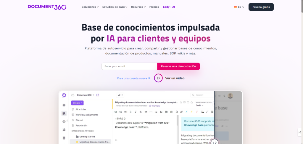 Document360: Gestión del conocimiento impulsada por IA